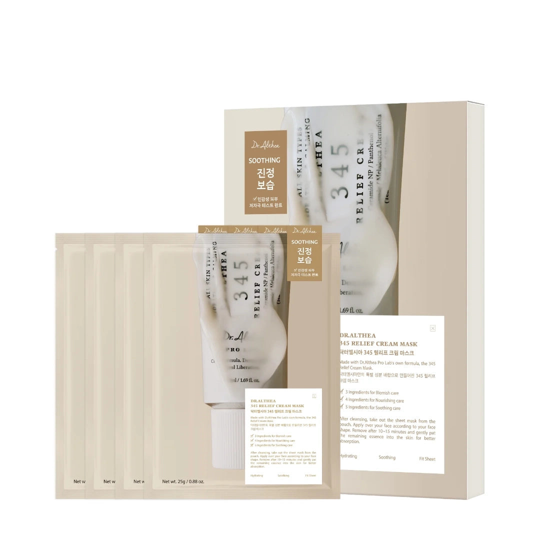 Dr. Althea 345 Relief Cream Mask (paquete de 4 mascarillas)
